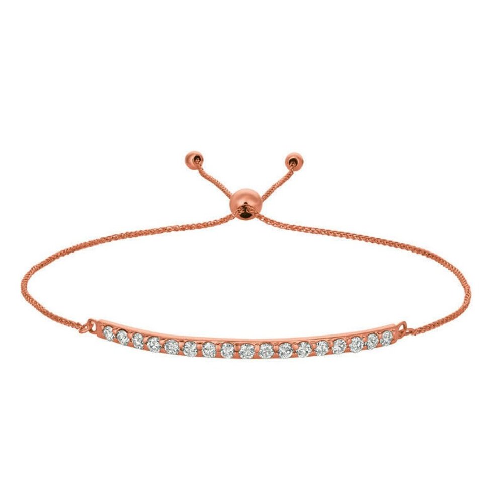 0.75 Carat Natural Diamond Bolo Bar Bracelet